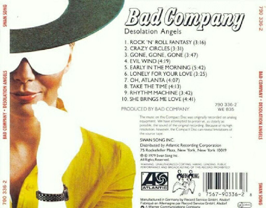 Desolation Angels - Bad Company (CD) music collectible [Barcode 075679033628] - Main Image 2