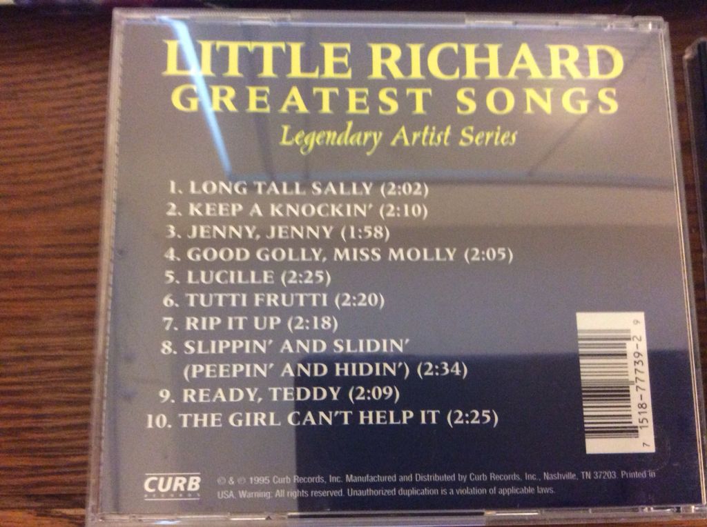 Greatest Songs - Little Richard (CD) music collectible [Barcode 715187773929] - Main Image 2
