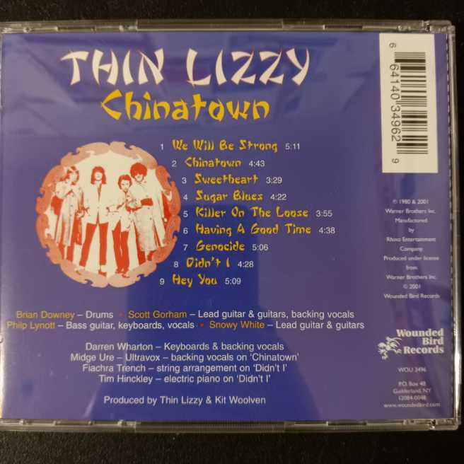 Chinatown - Thin Lizzy (CD - 41) music collectible [Barcode 664140349629] - Main Image 2
