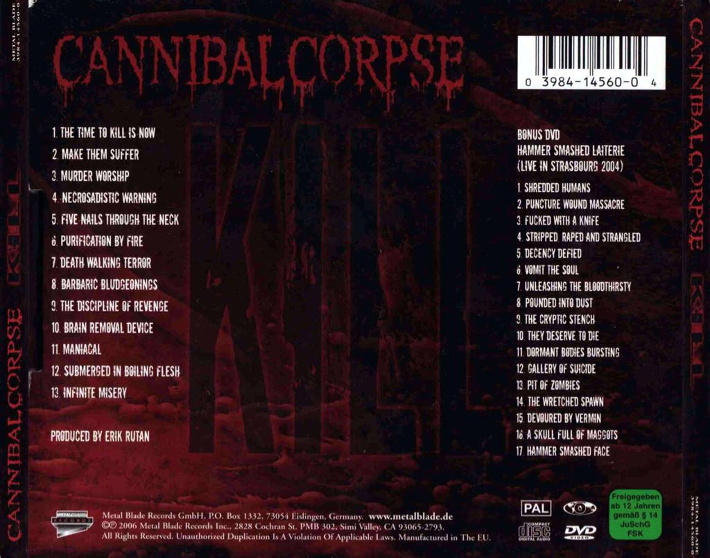 Kill - Cannibal Corpse (CD) music collectible [Barcode 039841456028] - Main Image 2
