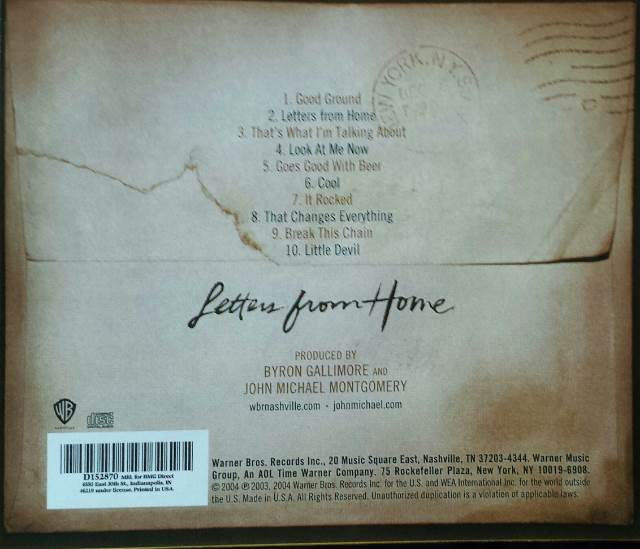 Letters from Home - Montgomery, John Michael (CD - 38) music collectible [Barcode 093624872924] - Main Image 2