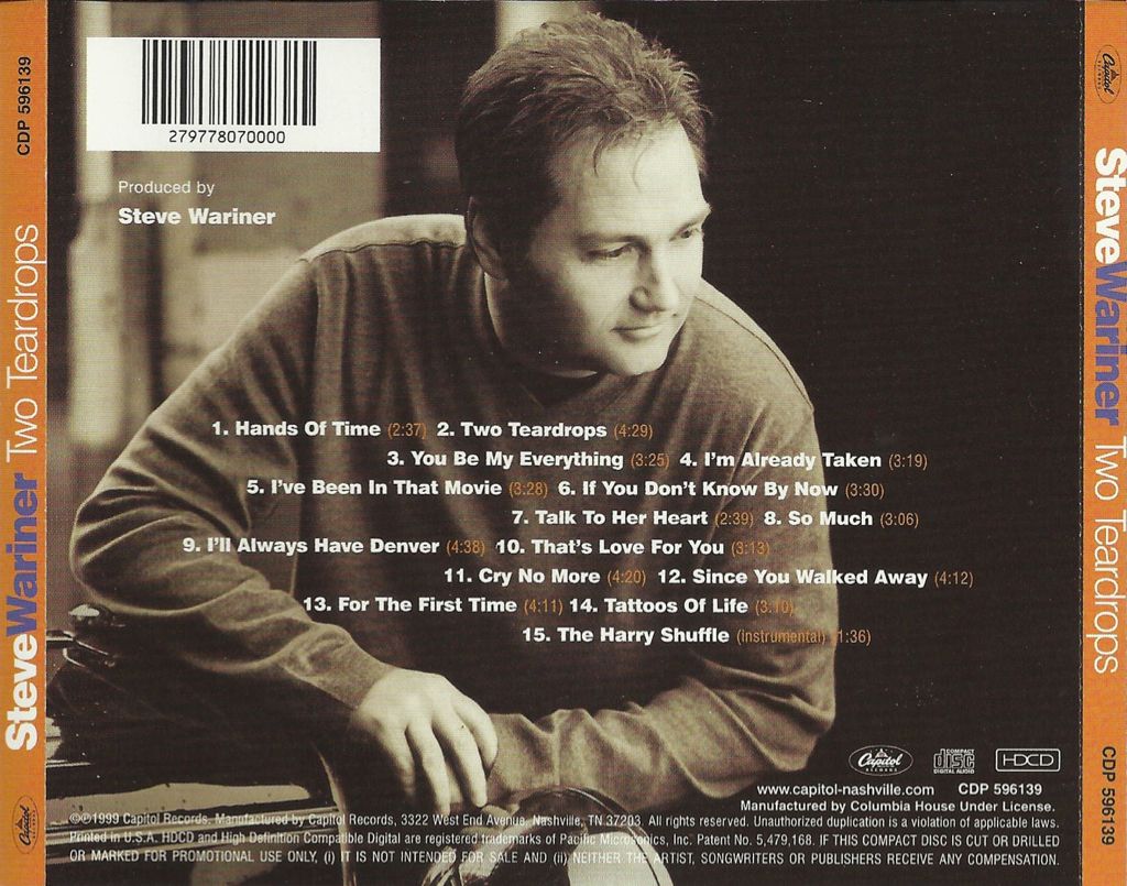 Two Teardrops - Wariner, Steve (CD) music collectible [Barcode 724349613928] - Main Image 2
