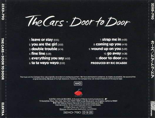 The Cars - Door to door (CD-R - 47) music collectible - Main Image 2