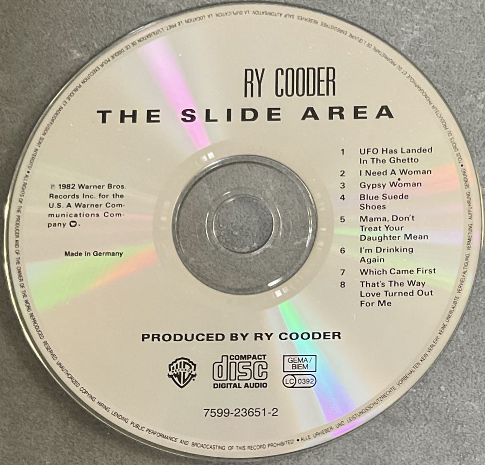 The Slide Area - Ry Cooder - Ry Cooder (CD - 39) music collectible [Barcode 075992365123] - Main Image 4