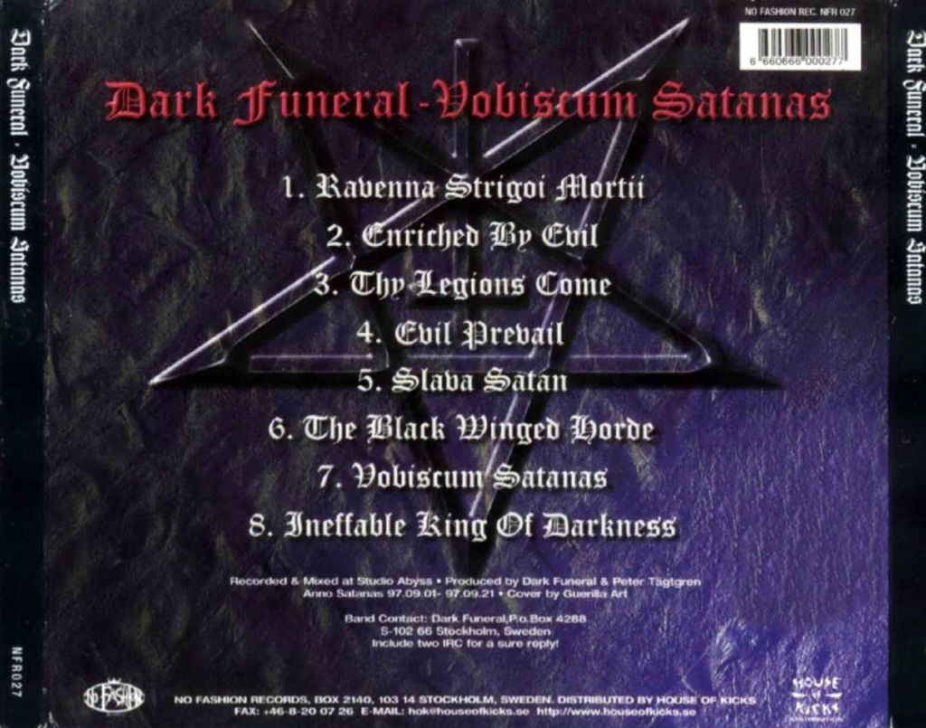 Vobiscum Satanas - Dark Funeral (CD) music collectible [Barcode 039841417326] - Main Image 2