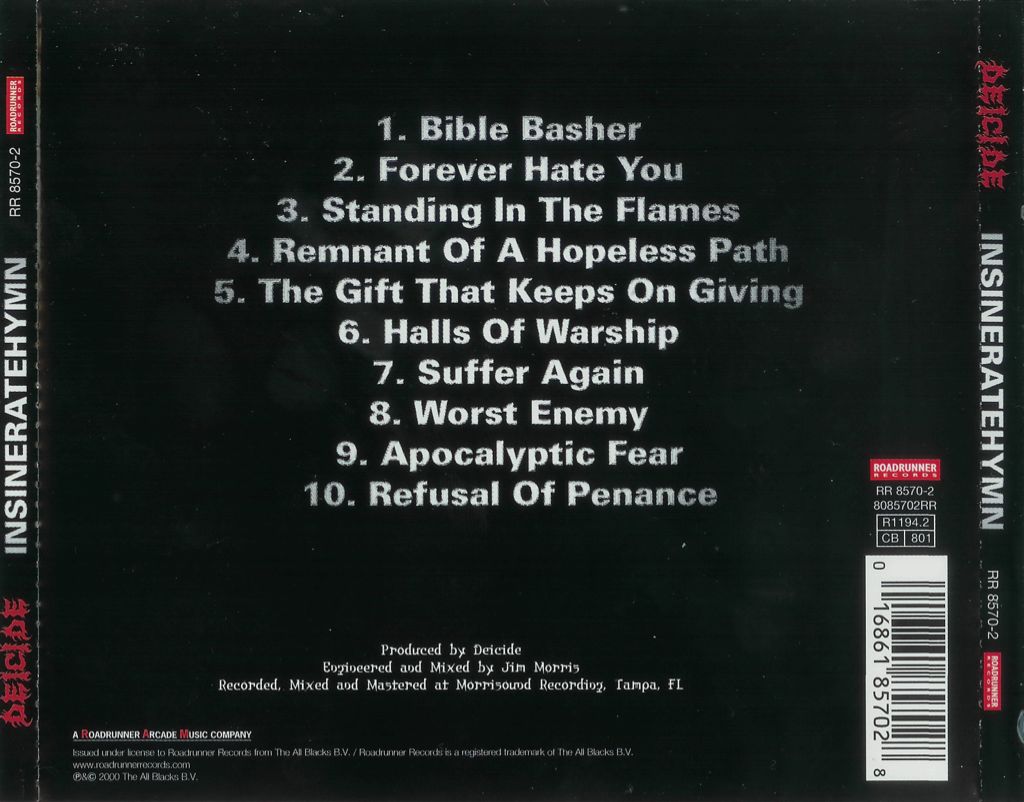 Insineratehymn - Deicide (CD - 31) music collectible [Barcode 610535657121] - Main Image 2