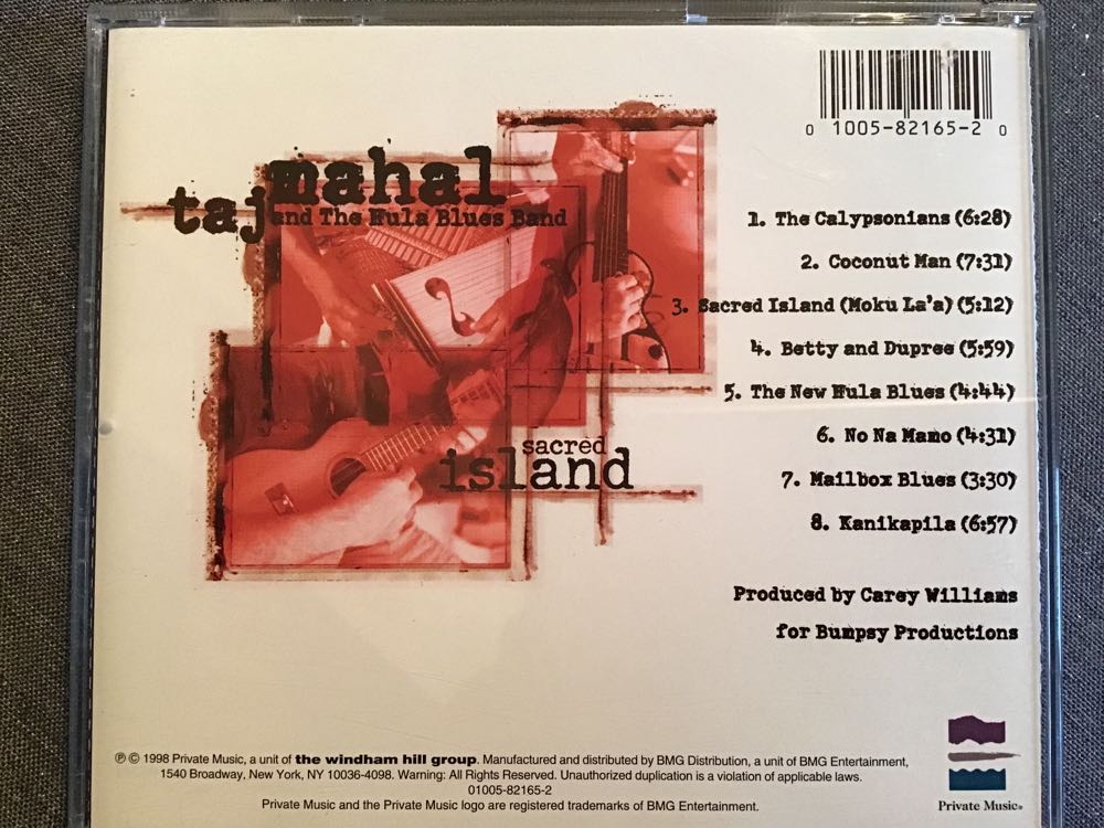 Sacred Island - Mahal, Taj (CD) music collectible [Barcode 010058216520] - Main Image 2