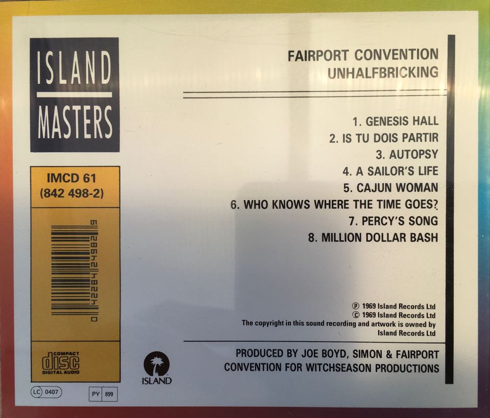 Unhalfbricking - Fairport Convention (CD - 4815) music collectible [Barcode 042284249829] - Main Image 2