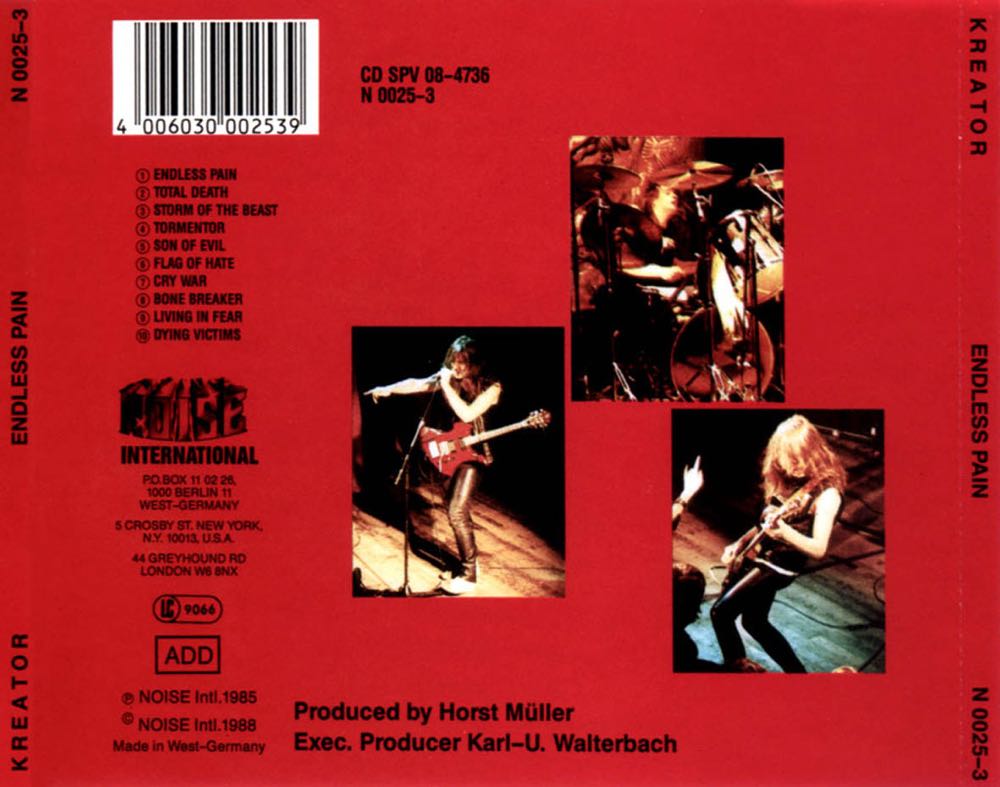 Endless Pain - Kreator (CD - 39) music collectible [Barcode 644591002526] - Main Image 2