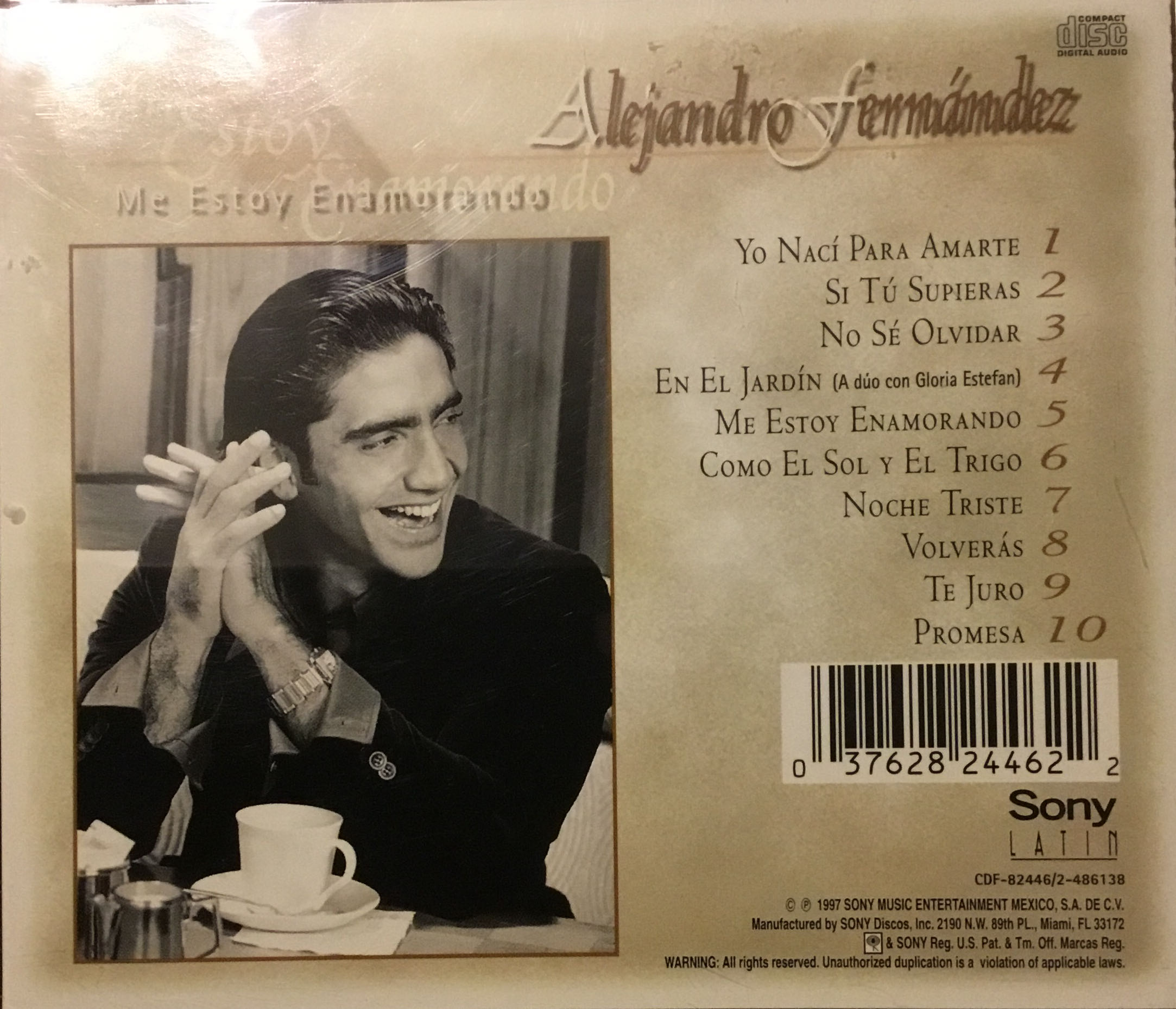 Me Estoy Enamorando - Alejandro Fernández (CD-R) music collectible [Barcode 037628244622] - Main Image 2