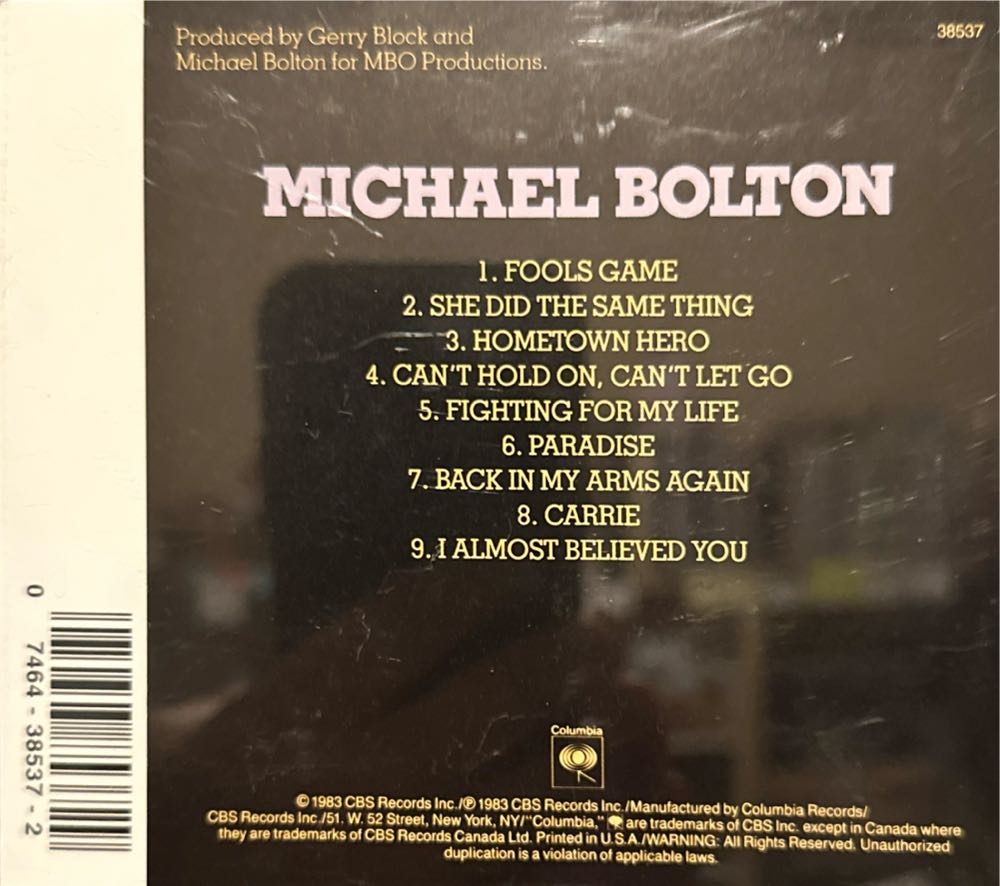 Michael Bolton - Bolton Michael (CD) music collectible [Barcode 074643853729] - Main Image 4