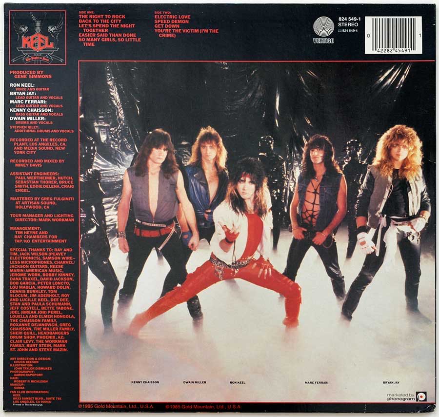 The Right to Rock - Keel (CD - 41) music collectible [Barcode 747014448229] - Main Image 3
