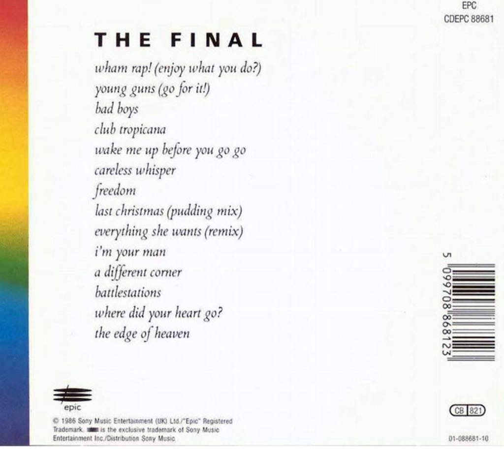 The Final - Wham! (12” - 80) music collectible [Barcode 5099708868116] - Main Image 2