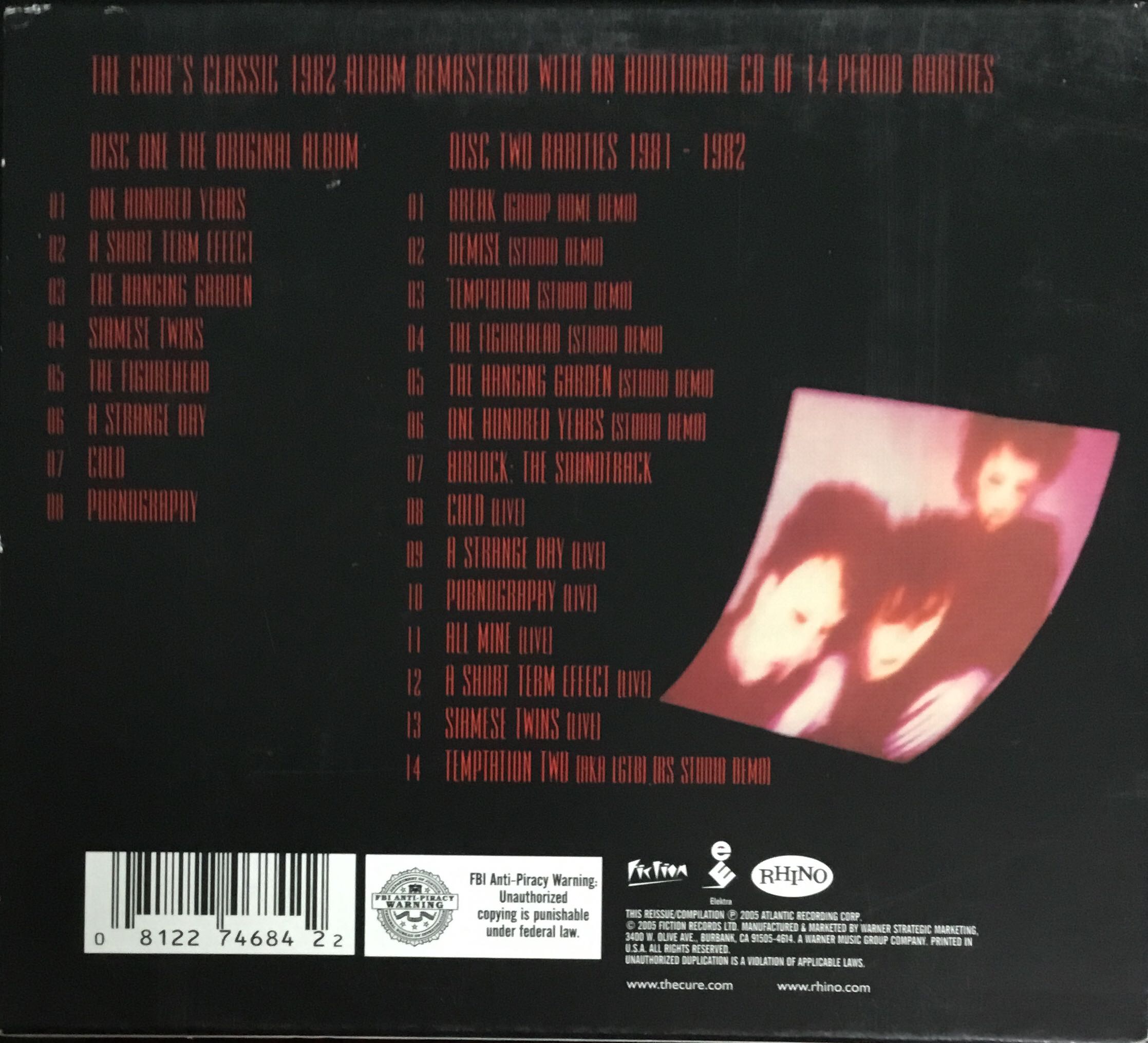 Pornography - Cure, The (CD - 114) music collectible [Barcode 081227468422] - Main Image 2