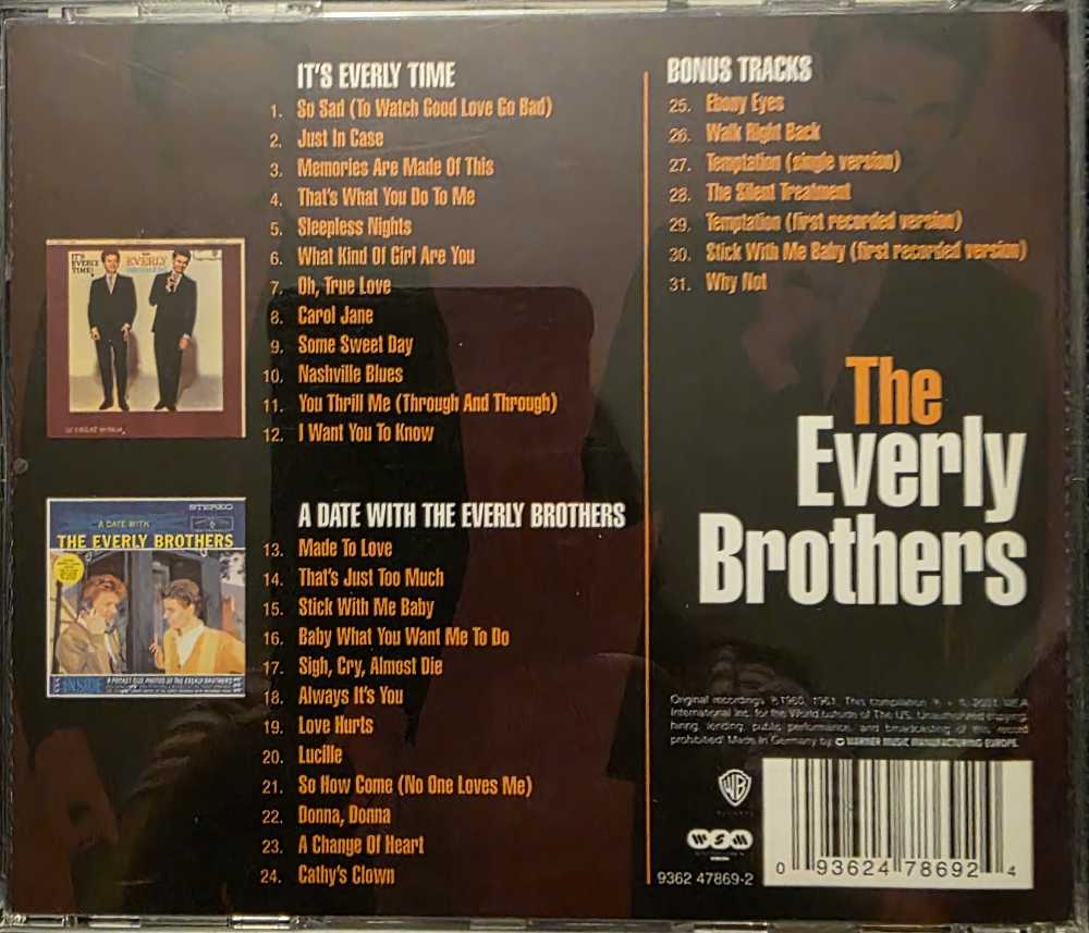 Its Everly Time/A Date with the Everly Brothers - Everly Brothers, The (CD) music collectible [Barcode 093624786924] - Main Image 2