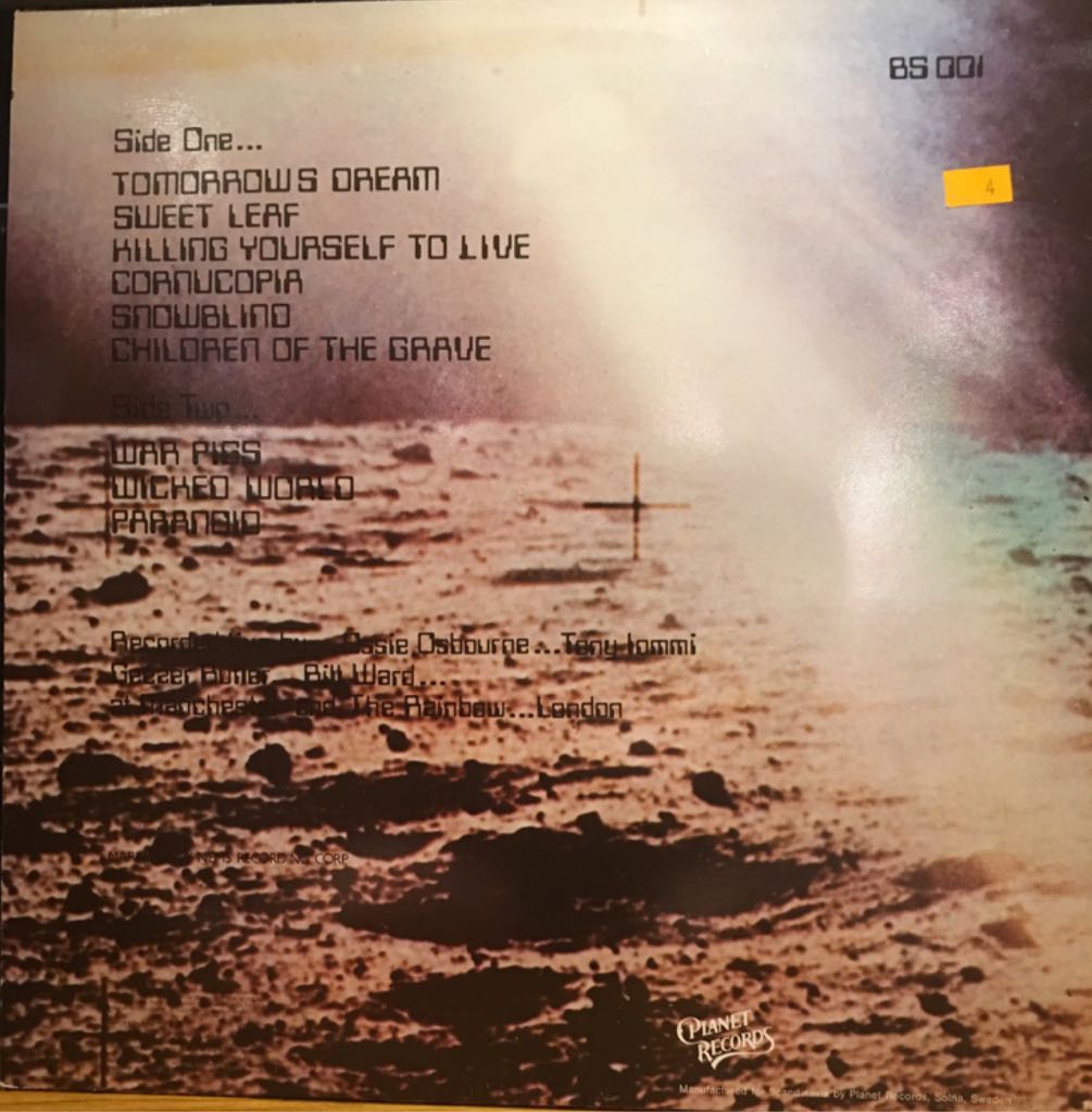 Live at Last - Black Sabbath (12” - 58) music collectible - Main Image 2