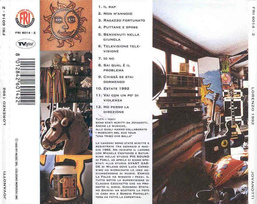 Jovanotti - Lorenzo 1992 - Jovanotti (CD) music collectible [Barcode 8012842601422] - Main Image 2