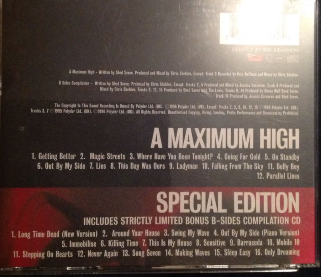 A Maximum High- Special Edition - Shed Seven (CD) music collectible [Barcode 731453337725] - Main Image 2