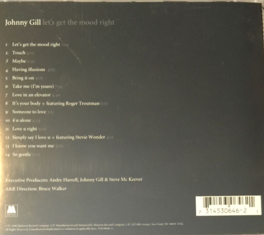 Lets Get the Mood Right - Johnny Gill (CD) music collectible [Barcode 731453064621] - Main Image 2