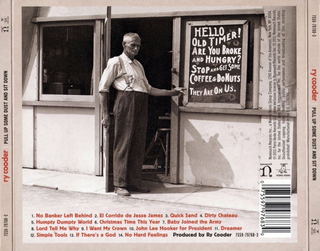 Pull Up Some Dust And Sit Down - Ry Cooder (CD - 61) music collectible [Barcode 075597976830] - Main Image 2