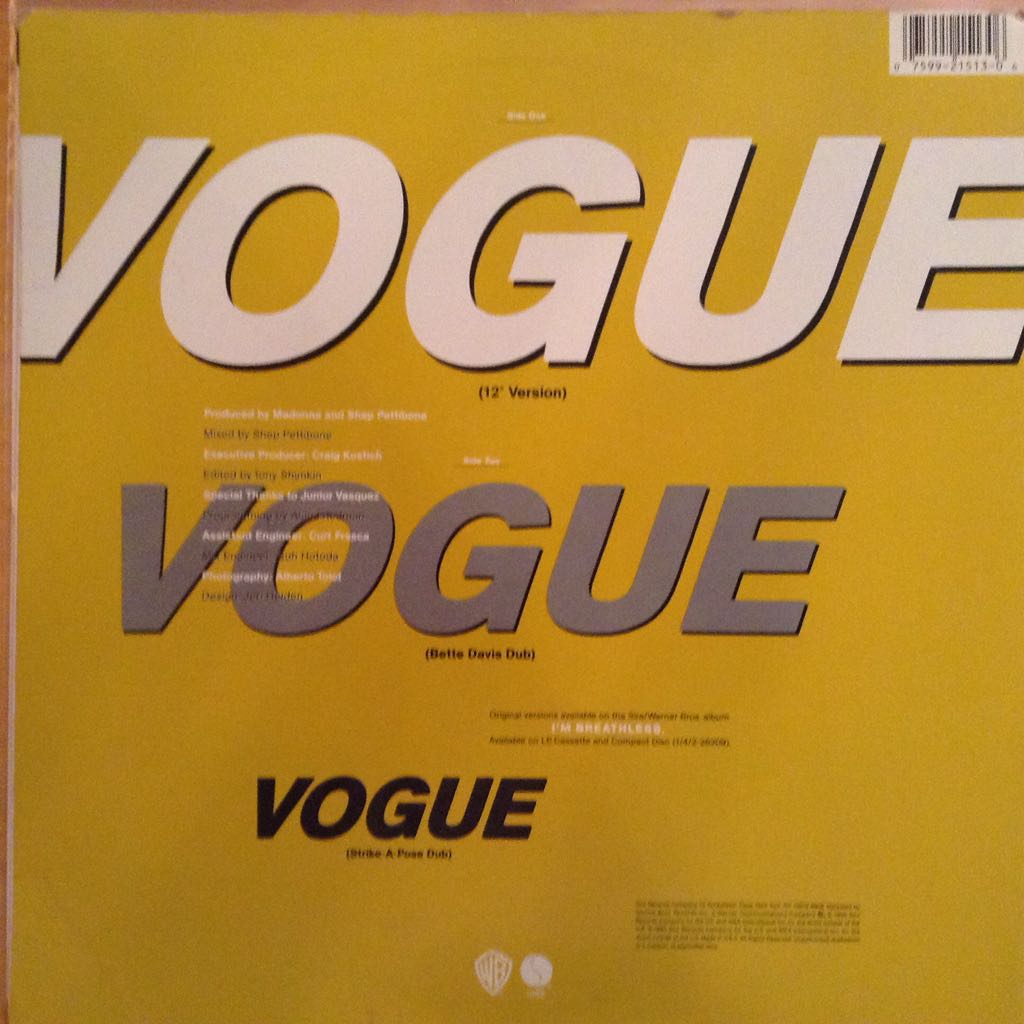 Vogue - Madonna (12”) music collectible - Main Image 2