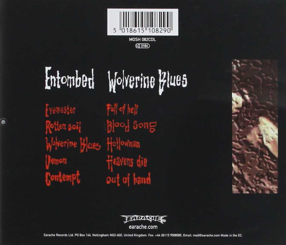 Wolverine Blues - Entombed (CD) music collectible [Barcode 074645759326] - Main Image 2