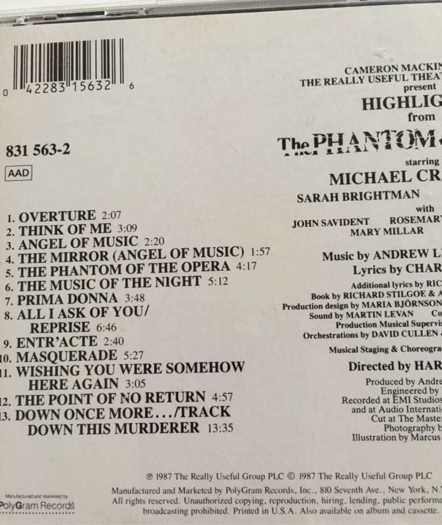 Phantom Of The Opera - Soundtrack music collectible - Main Image 2