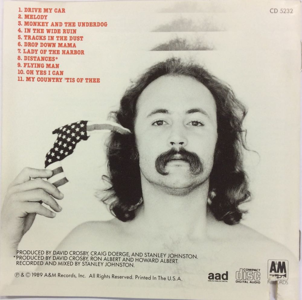 Oh Yes I Can - David Crosby (CD) music collectible [Barcode 075021523227] - Main Image 2