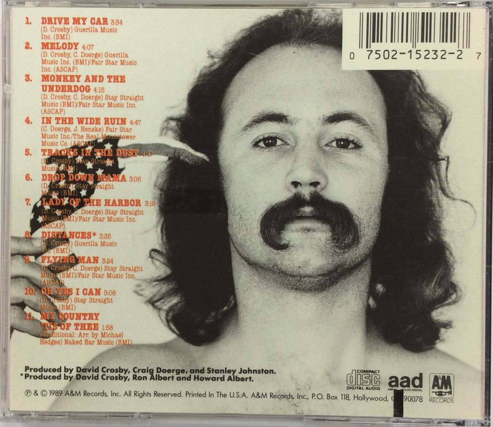 Oh Yes I Can - David Crosby (CD) music collectible [Barcode 075021523227] - Main Image 3
