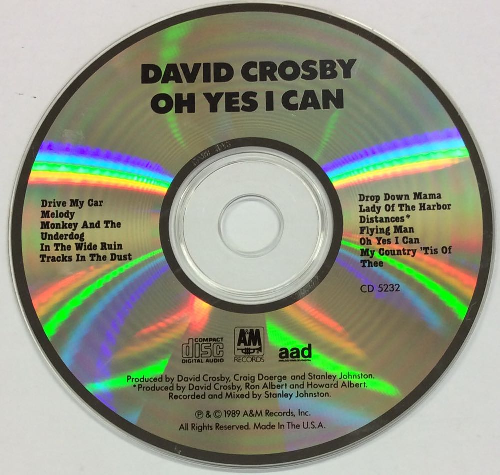 Oh Yes I Can - David Crosby (CD) music collectible [Barcode 075021523227] - Main Image 4
