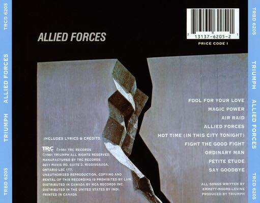 Allied Forces - Triumph (CD - 39) music collectible [Barcode 713137800527] - Main Image 2