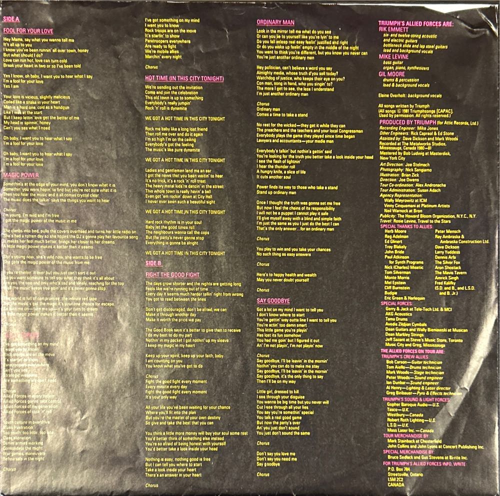 Allied Forces - Triumph (12”) music collectible - Main Image 3