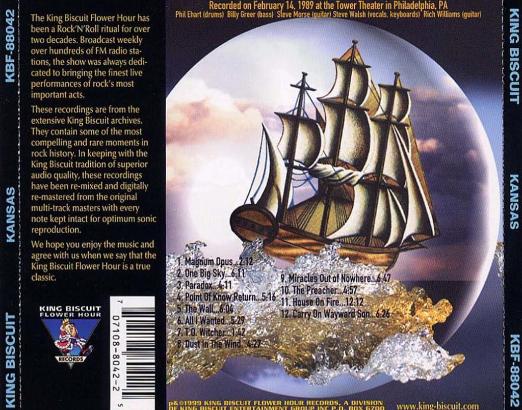 King Biscuit Flower Hour Presents Kansas - Kansas (CD) music collectible [Barcode 707108804225] - Main Image 2