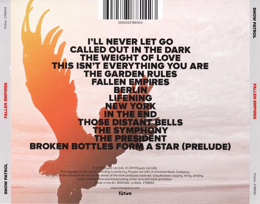 Fallen Empires - Snow Patrol (CD - 5717) music collectible [Barcode 602527898797] - Main Image 2