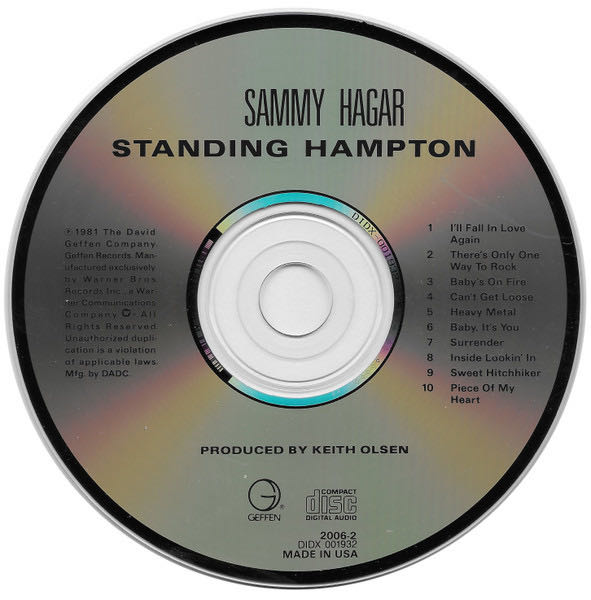 Standing Hampton - Sammy Hagar (CD - 42) music collectible [Barcode 720642200629] - Main Image 3