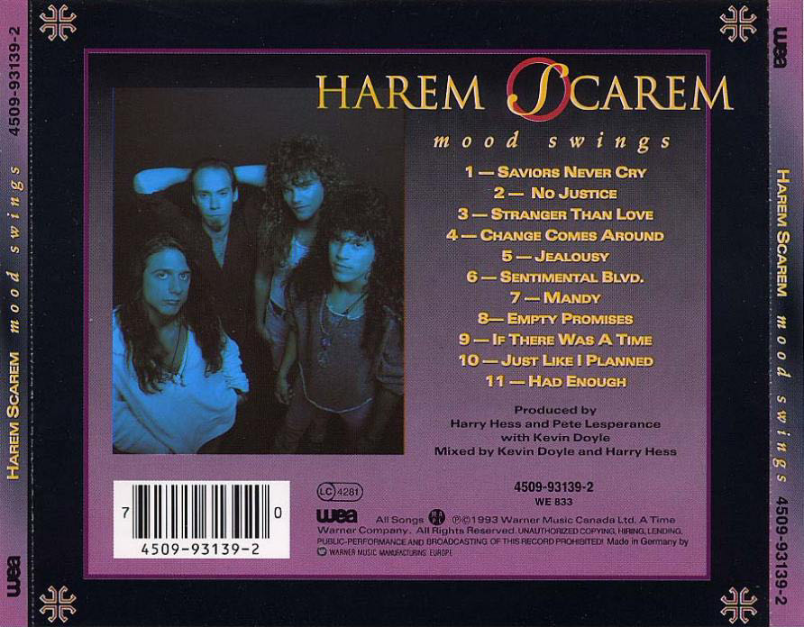 Mood Swings - Harem Scarem (CD - 44) music collectible [Barcode 745099313920] - Main Image 2