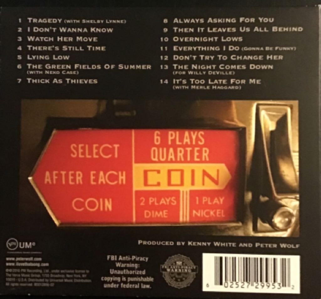 Midnight Souvenirs - Wolf, Peter (CD - 50) music collectible [Barcode 602527299532] - Main Image 2