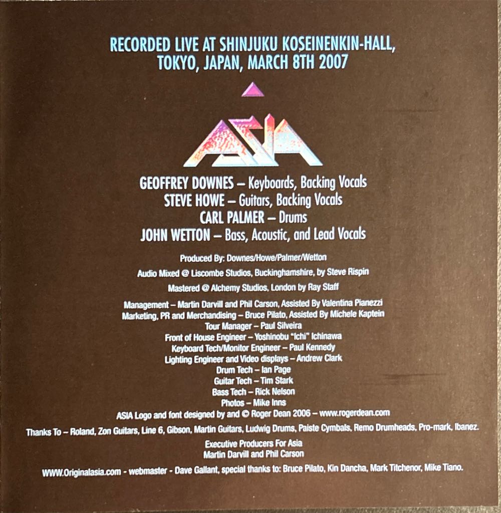 Fantasia: Live In Tokyo - Asia (CD - 106) music collectible [Barcode 826992011523] - Main Image 3