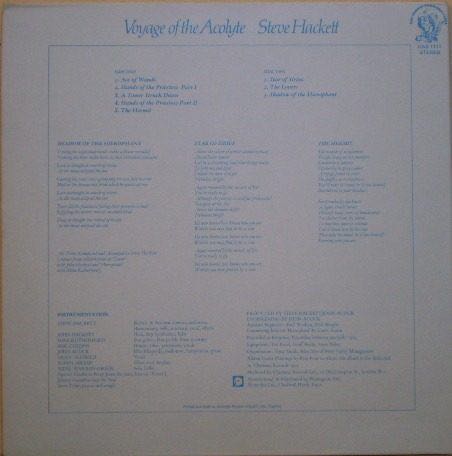 Voyage of the Acolyte - Hackett, Steve (12” - 40) music collectible - Main Image 2