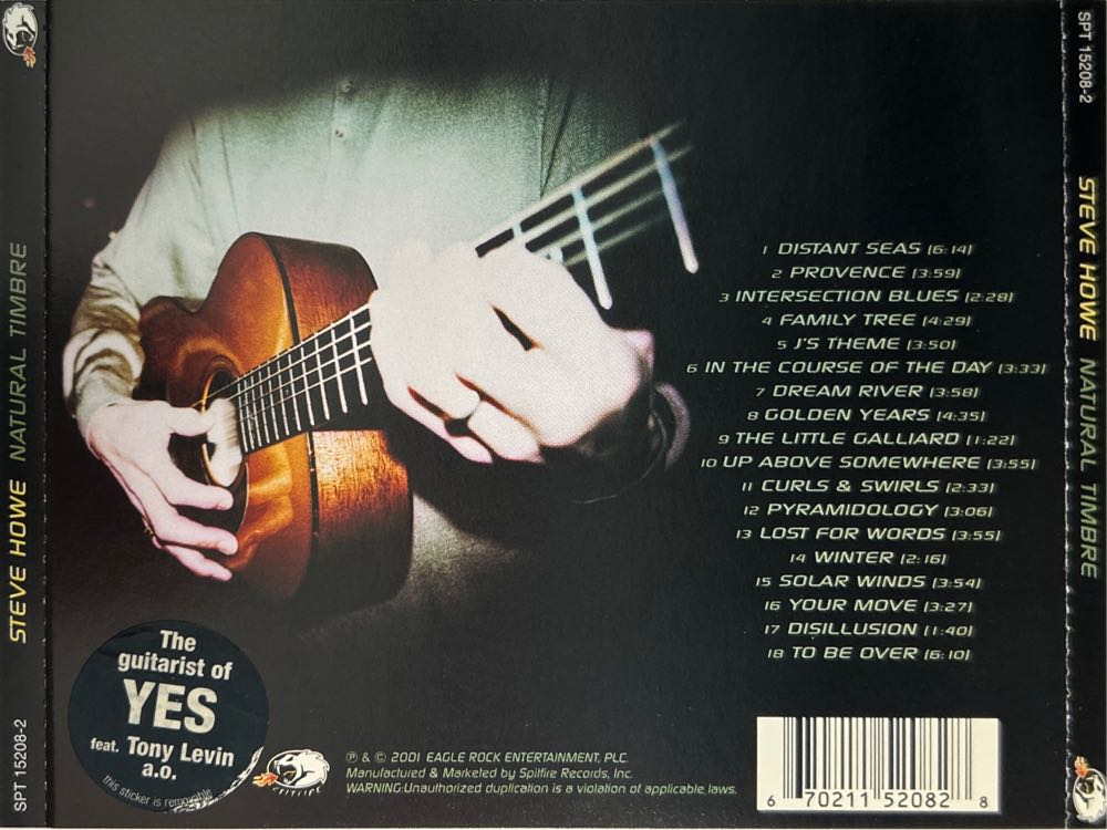 Natural Timbre - Howe, Steve (CD - 66) music collectible [Barcode 670211520828] - Main Image 2