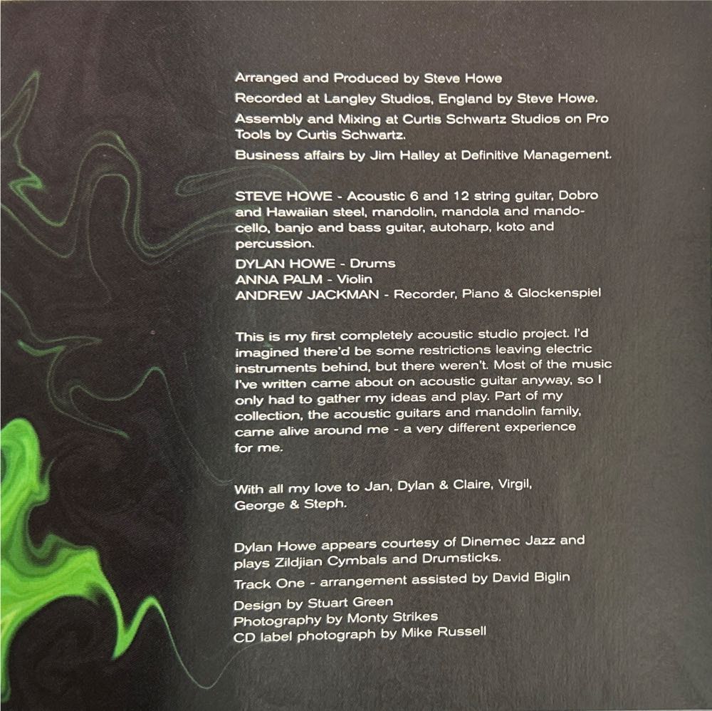 Natural Timbre - Howe, Steve (CD - 66) music collectible [Barcode 670211520828] - Main Image 3