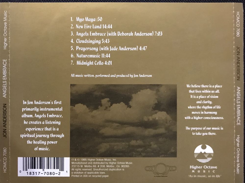 Angels Embrace - Anderson, Jon (CD - 49) music collectible [Barcode 018317708021] - Main Image 2