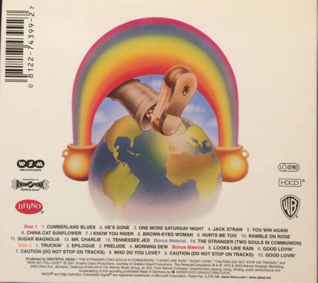 Europe ‘72 - Grateful Dead, The ‎ (CD - 11000) music collectible [Barcode 081227439927] - Main Image 2
