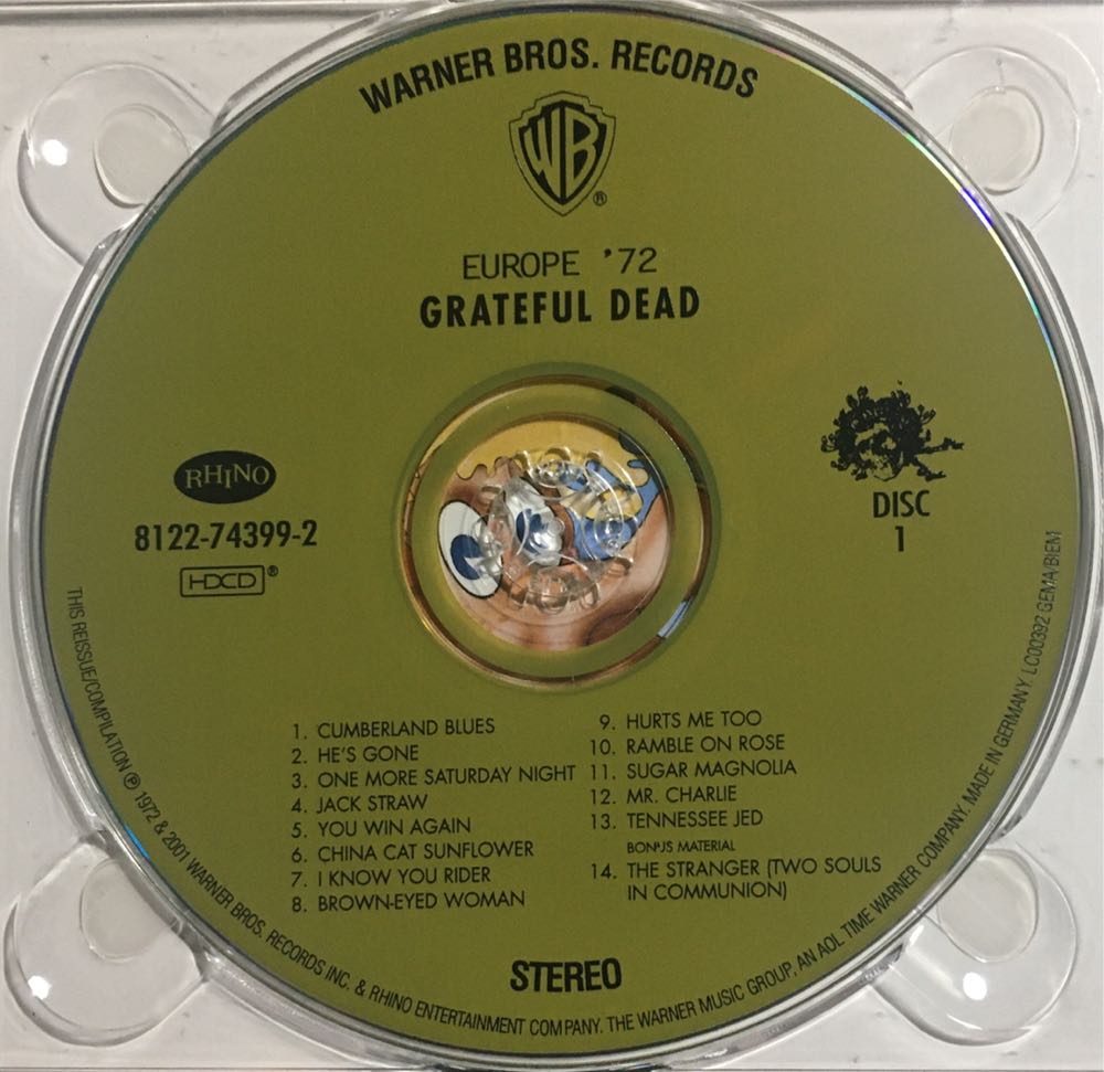 Europe ‘72 - Grateful Dead, The ‎ (CD - 11000) music collectible [Barcode 081227439927] - Main Image 3