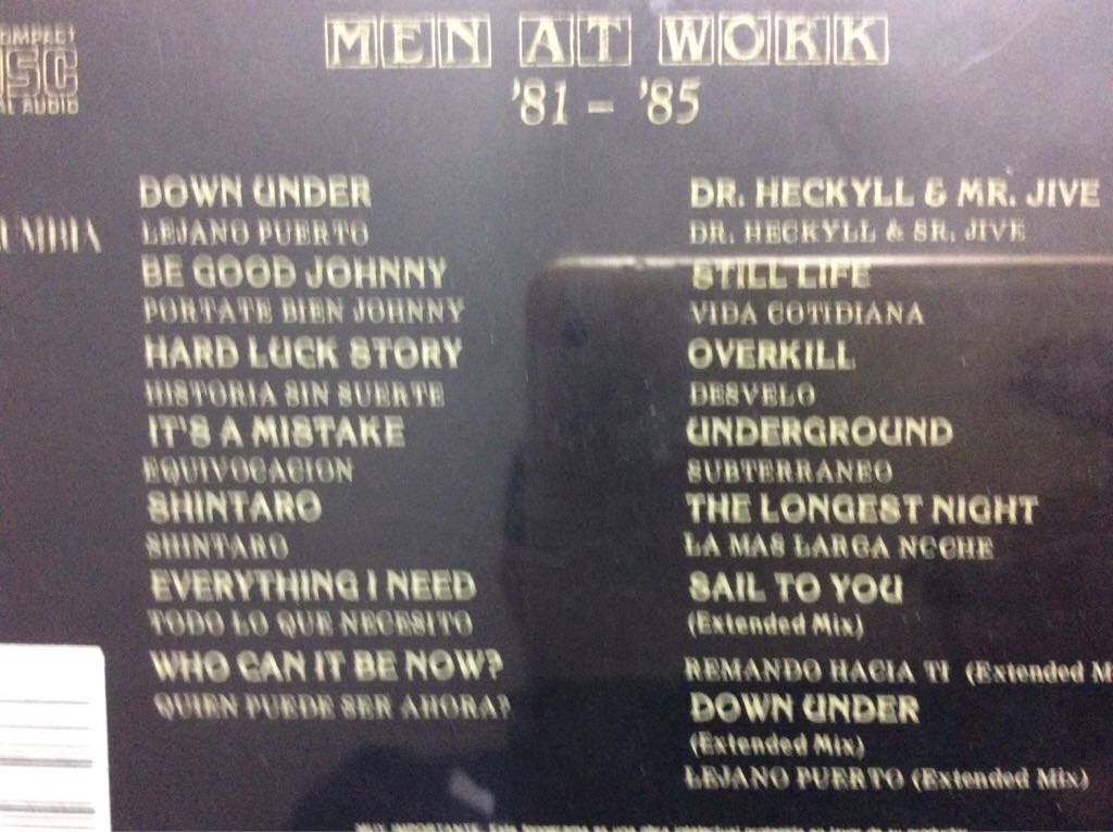 81-85 - Men At Work (CD - 55.39) music collectible [Barcode 7509947067129] - Main Image 2