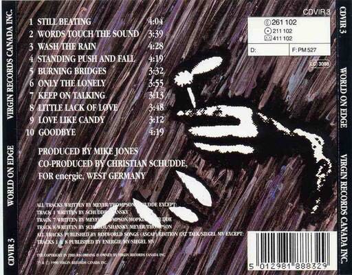 World On Edge - World On Edge (Cassette) music collectible [Barcode 066746310629] - Main Image 2