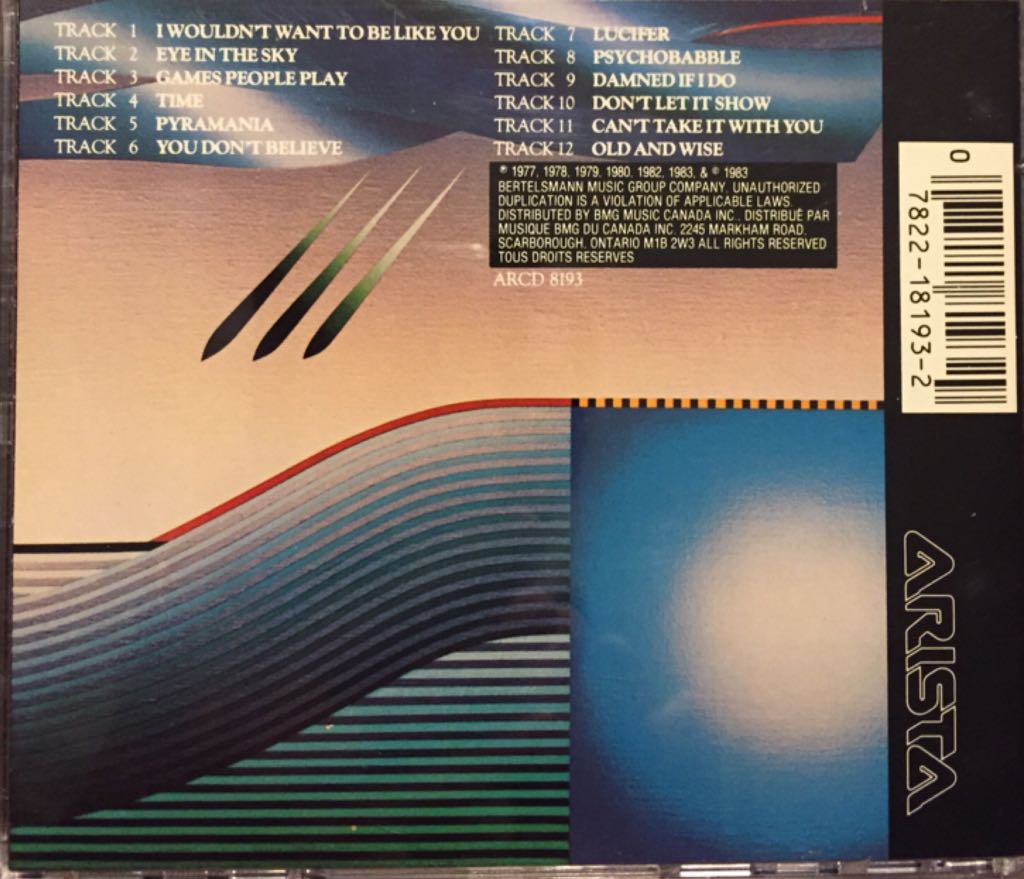 The Best of Alan Parsons Project - Alan Parsons Project (CD) music collectible [Barcode 012221879389] - Main Image 2