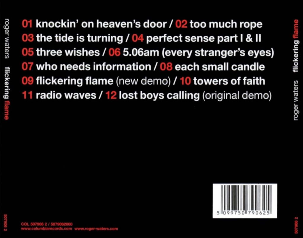 Flickering Flame - Waters, Roger (CD) music collectible [Barcode 5099750700624] - Main Image 2