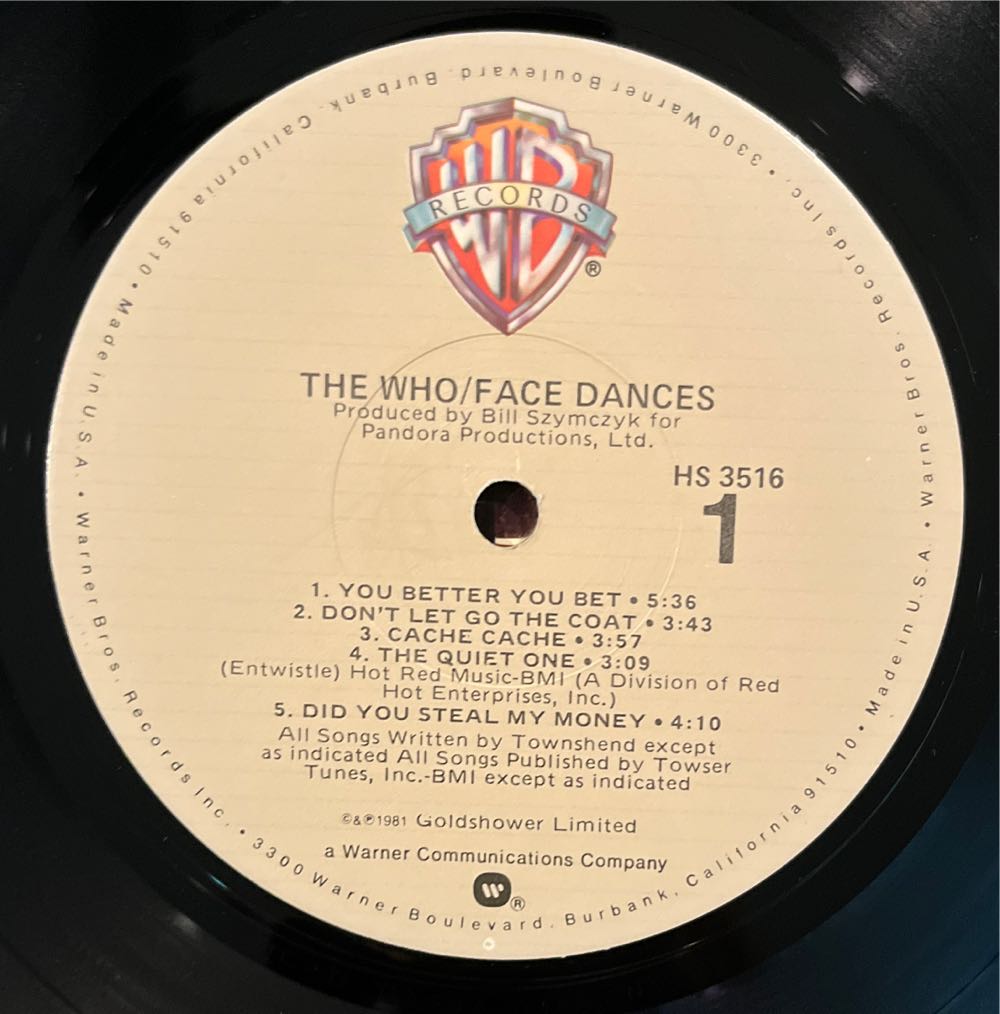 Face Dances - Who, The (12” - 4057) music collectible - Main Image 3