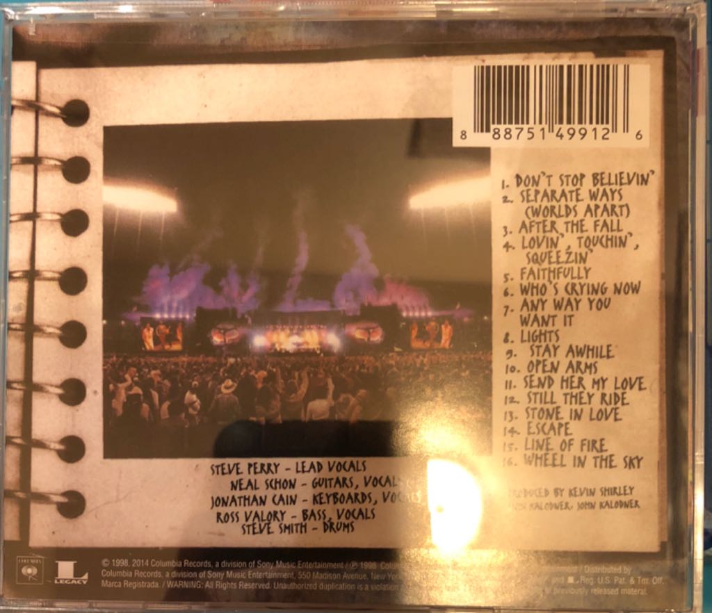 Greatest Hits Live - Journey (CD - 71) music collectible [Barcode 888751499126] - Main Image 2